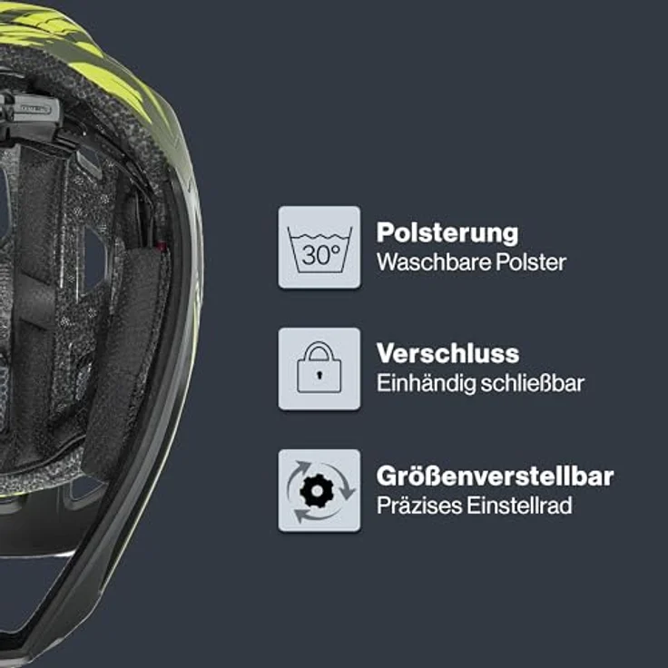 Uvex React jr.fullface, sicherer MTB Fahrradhelm für Kinder mit individuelle Größenanpassung und abnehmbarem Kinnschutz, Dark Olive matt, 52-56 cm – Bild 3
