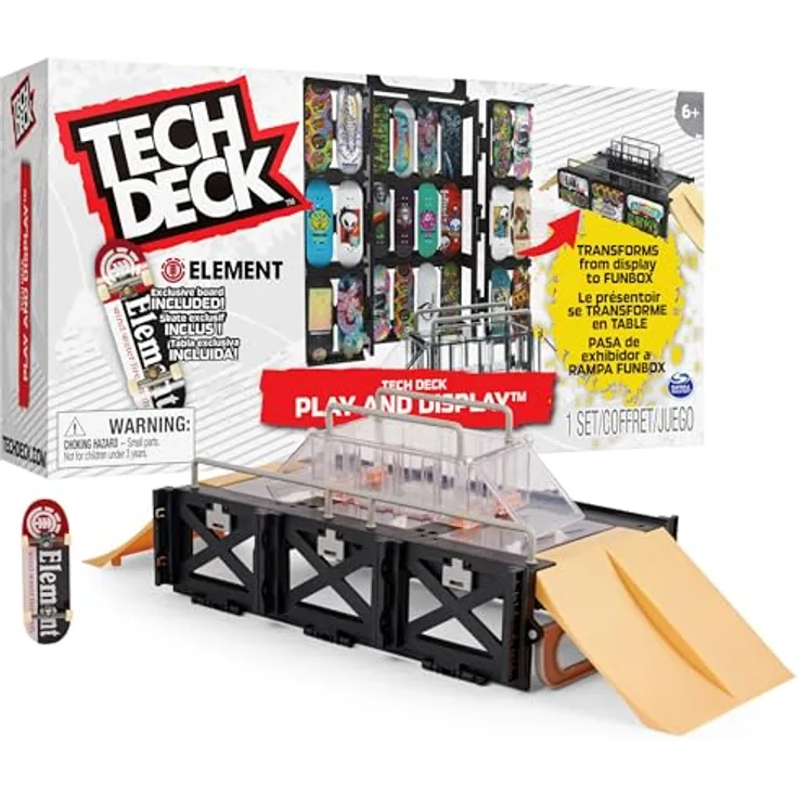 Spin Master Tech Deck, Skateboard (3.39") mit Funbox, Rampen und 1 exklusivem Fingerboard