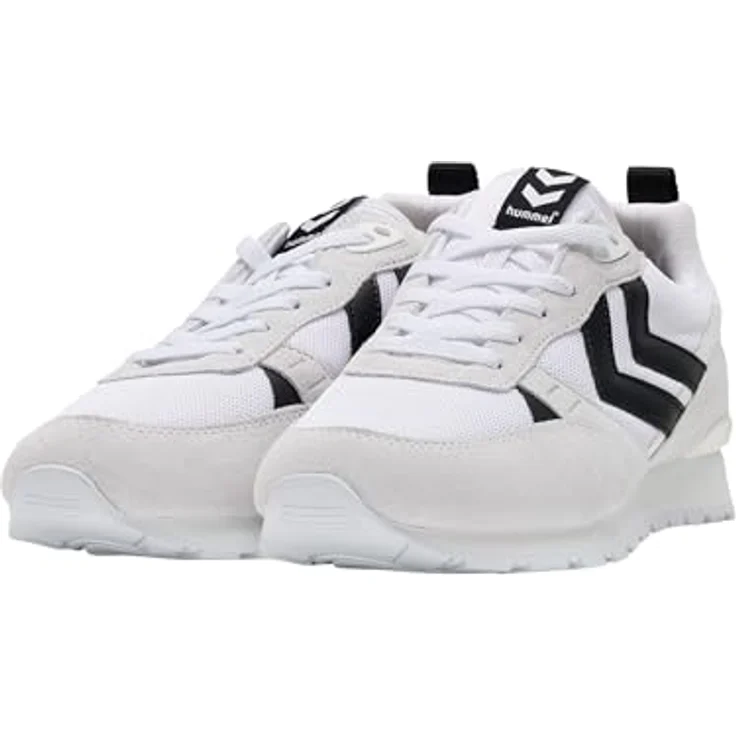 Hummel Thor Sneaker Schuhe, Laufschuhe aus Veloursleder und Mesh, weiß/schwarz, Schuhgröße 36 EU – Bild 4