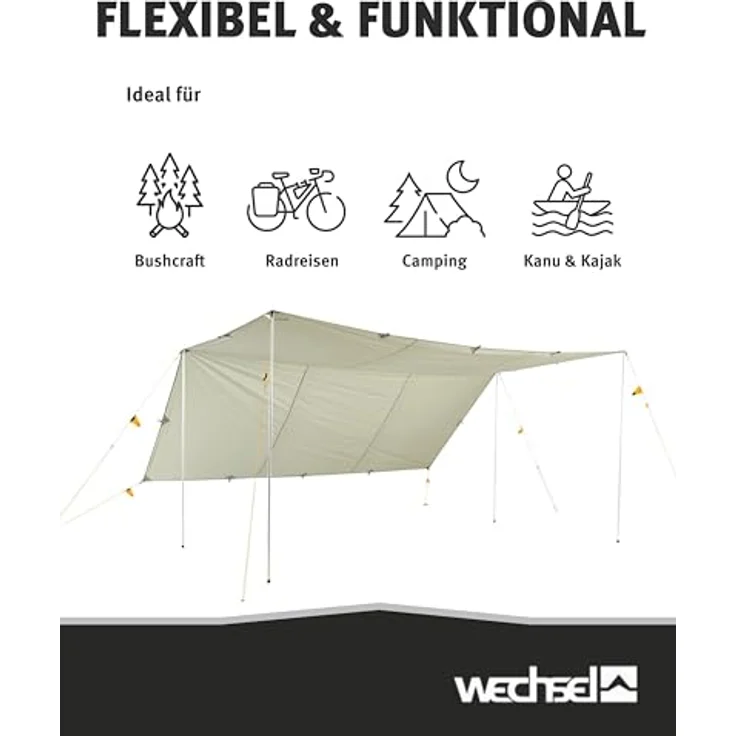 Wechsel Tarp, Zelt mit 5000 mm Wassersäule, 1.68 kg, kompaktes Packmaß 17 x 35 cm – Bild 5