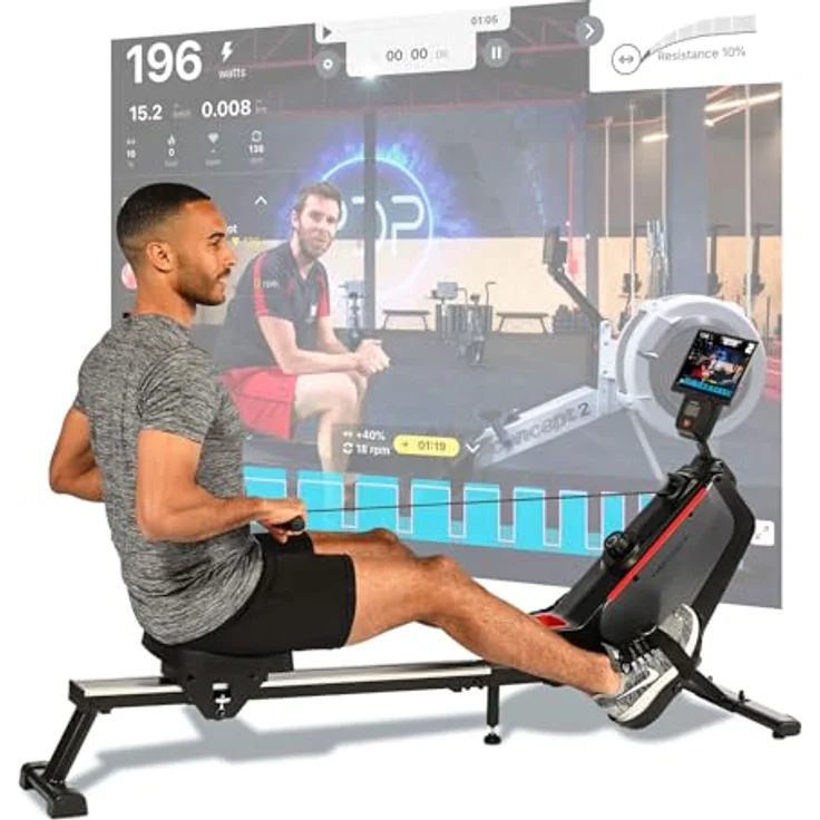 Christopeit RW 1000 Rudergerät – Magnetbremssystem, 8 Widerstandsstufen, Bluetooth, LCD-Display, klappbar, bis 120kg, Heimtrainer für Ganzkörpertraining – Bild 1