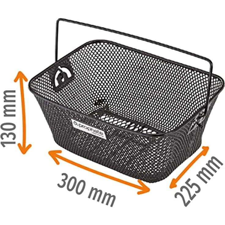 Prophete Fahrradkorb für Gepäckträger, engmaschiges Wabengitter, PE-kunststoffbeschichtet, 300 x 220 x 130 mm – Bild 3