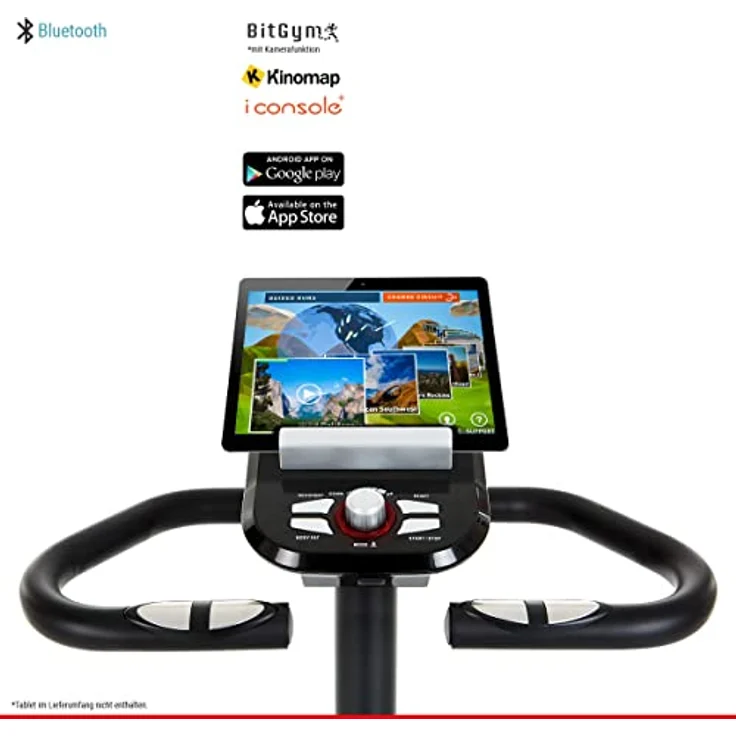 HAMMER Ergometer Heimtrainer Cardio 5.0, tiefer und breiter Einstieg, App-Steuerung für Smartphone/Tablet, Bluetooth Anbindung, kompatibel mit: Kinomap, iConsole+ und BitGym, 12 Programme – Bild 4