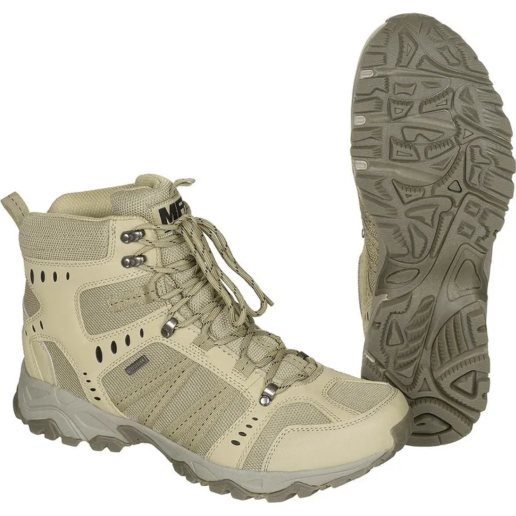MFH Einsatzstiefel Tactical, wasserdicht und atmungsaktiv mit griffiger Sohle, coyote tan
