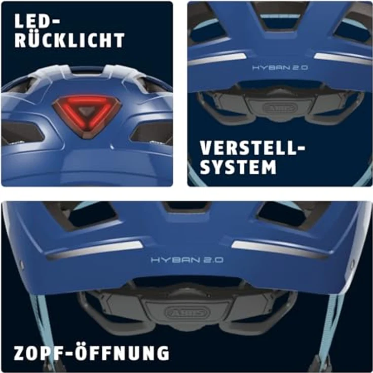 Abus Hyban 2. 0 Fahrradhelm - Blau 56 - 61 cm – Bild 6