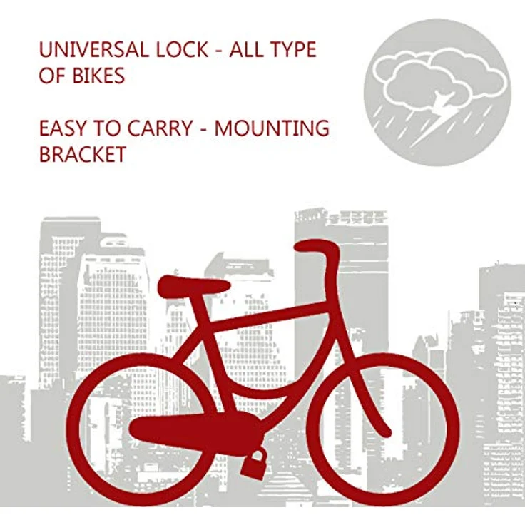 Master Lock 8279, Veloschloss aus gehärtetem Stahl mit Doppel-Schließbügel, 2 Tonnen Zugkraft, integrierter Scheiben-Verschlussmechanismus, schützender Vinyl-Ummantelung und Halterung für einfachen Transport – Bild 5