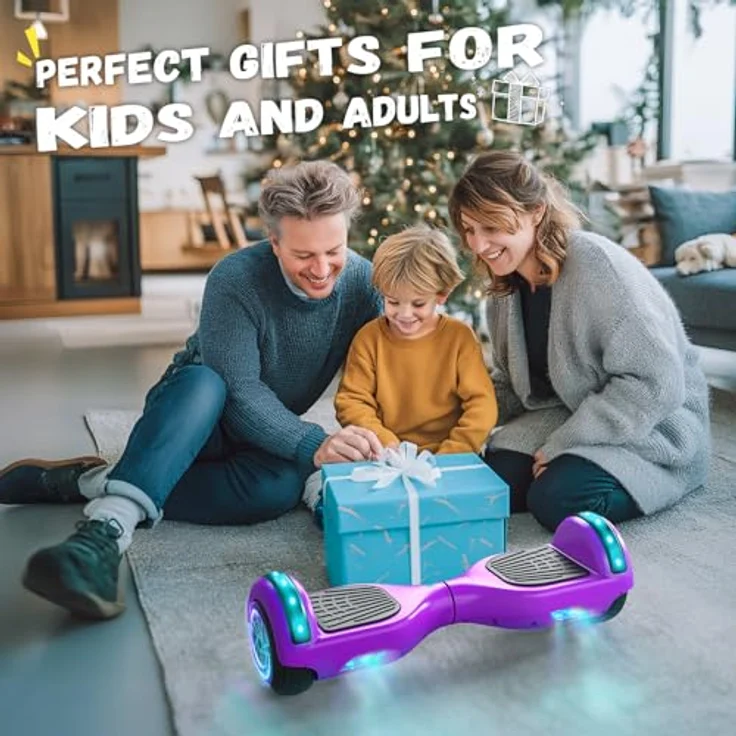 SISIGAD Hoverboard F006 für Kinder 6-12 Jahre, mit Bluetooth Lautsprecher, 6,5 Zoll Reifen, schwarz – Bild 5