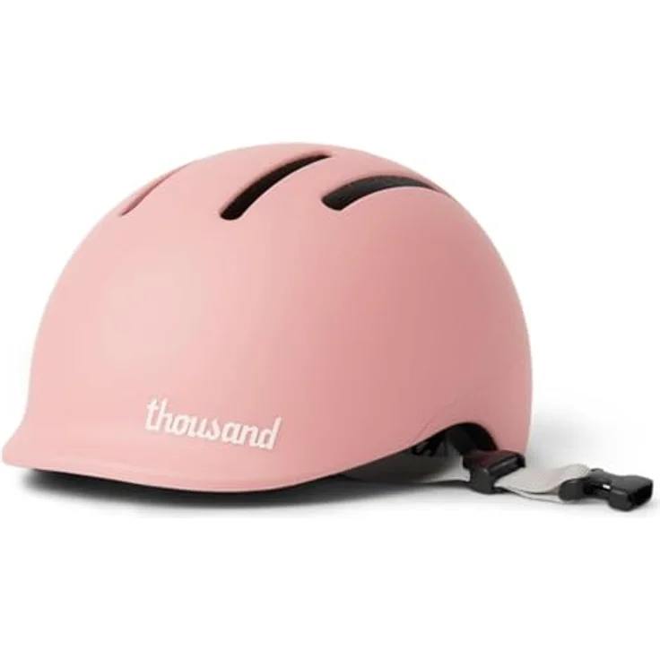 Thousand Junior Fahrradhelm JR Power Pink, Unisize, anpassbares Dial-Fit-System, reflektierende Sticker, veganledernes Kinnband, einhändiger Magnetverschluss – Bild 1