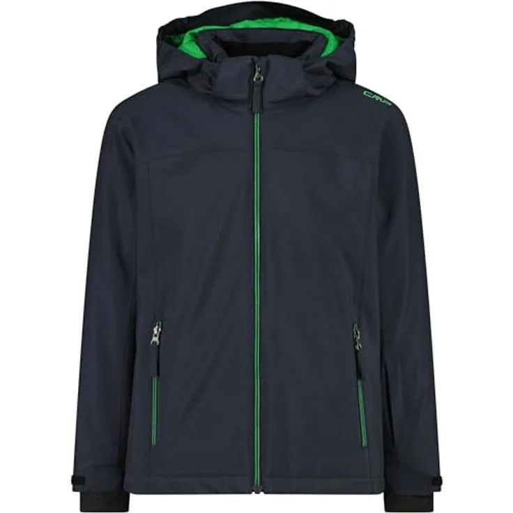 CMP Jungen Skijacke Kid Jacket Snaps Hood, wasserabweisende Softshelljacke mit abnehmbarer Kapuze und praktischer Skipasstasche – Bild 1