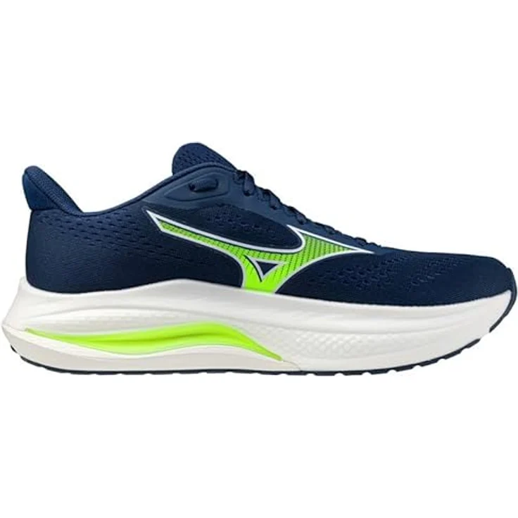 Mizuno WAVE INSPIRE 22, Laufschuh mit Mizuno Enerzy NXT Dämpfung, optimaler Stabilität für Überpronierer, Weiß, Größe 45 – Bild 4