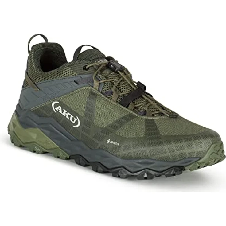 AKU M Flyrock GTX, Herren Gore-Tex Wanderschuh in Oliv, Größe EU 44.5, wasserdicht und atmungsaktiv, mit Vibram Sohle und Dynamic Fit Technologie – Bild 1