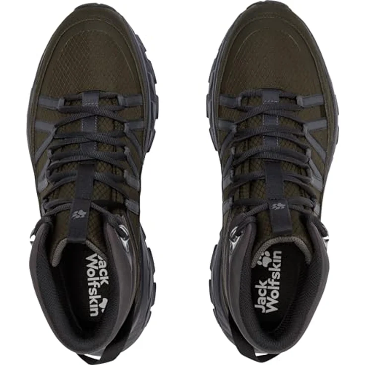 Jack Wolfskin Wild Hike Texapore Mid M Herren Wanderschuhe, wasserdicht und atmungsaktiv, dunkelgrün, Größe 46 – Bild 7