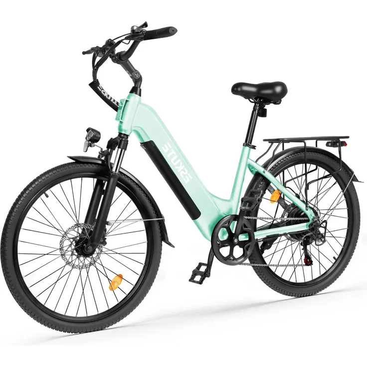 ESKUTE C202 Elektrofahrrad 250W, 48V 17.5Ah, 26", grün, 7-Gang-Schaltung, Federgabel, IP54-Wasserschutz