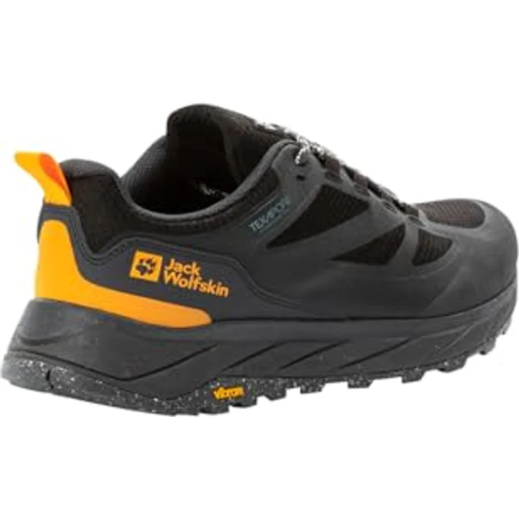 Jack Wolfskin TERRAVENTURE TEXAPORE LOW M, wasserdichter Wanderschuh mit Vibram®-Gummilaufsohle, schwarz – Bild 7