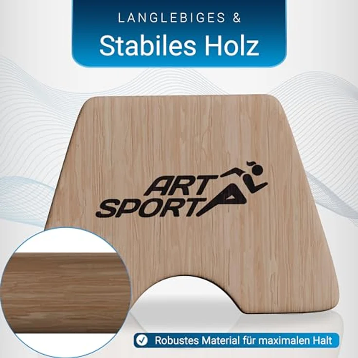 ArtSport Liegestützgriffe aus Holz L - Calisthenics, Parallettes, Liegestütz Barren - Indoor & Outdoor - Ergonomische Handstand Griffe, Naturholzfarben – Bild 2