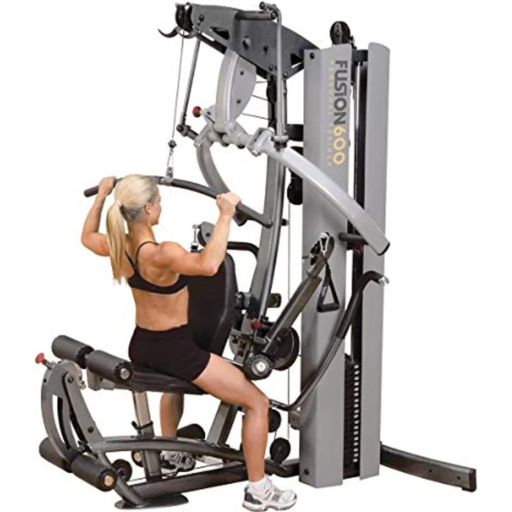 Body-Solid F-600 Kraftstation | Ganzkörpertrainer | Home Gym | Bi-Angular-Pressarme | 14-fach verstellbar | pneumatisch höhenverstellbarer Sitz | schwarz – Bild 1
