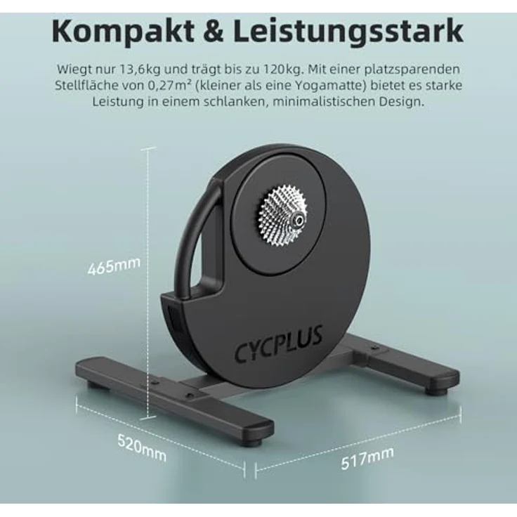 CYCPLUS R200 Fahrradtrainer, 2200W Bürstenloser Motor, 19% Steigungssimulation, BLE & ANT+ Dual Mode, Virtuelles Schalten, Super Leise für realistisches Indoor Cycling – Bild 4