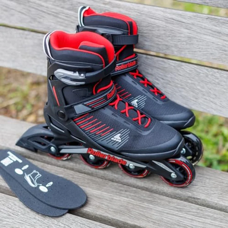 Rollerblade Zetrablade Inline Skates Herren, schwarz rot, Größe 44,5, komfortabel und stabil mit 80 mm Rollen – Bild 5