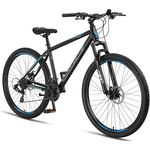 Licorne Bike Guide Premium 29 Zoll Mountainbike, Federgabel MTB mit Scheibenbremsen, hochwertige Markenqualität für Jugendliche und Erwachsene (Schwarz/Blau)