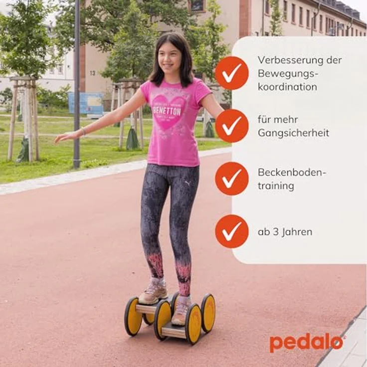 Pedalo pedalo®-Classic, Balance Trainer aus Holz mit Ganzkörpertraining, schwarz, geeignet für Kinder und Erwachsene bis 200 kg Belastbarkeit – Bild 2