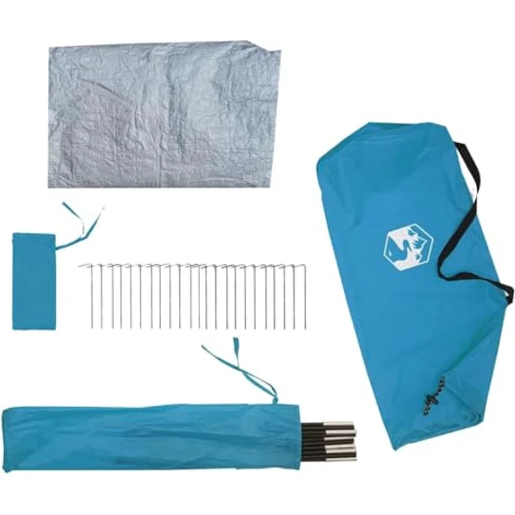 vidaXL Campingzelt, Tipi-Zelt für 4 Personen, wasserdicht mit E-Anschluss, blau, 5.5 kg – Bild 9