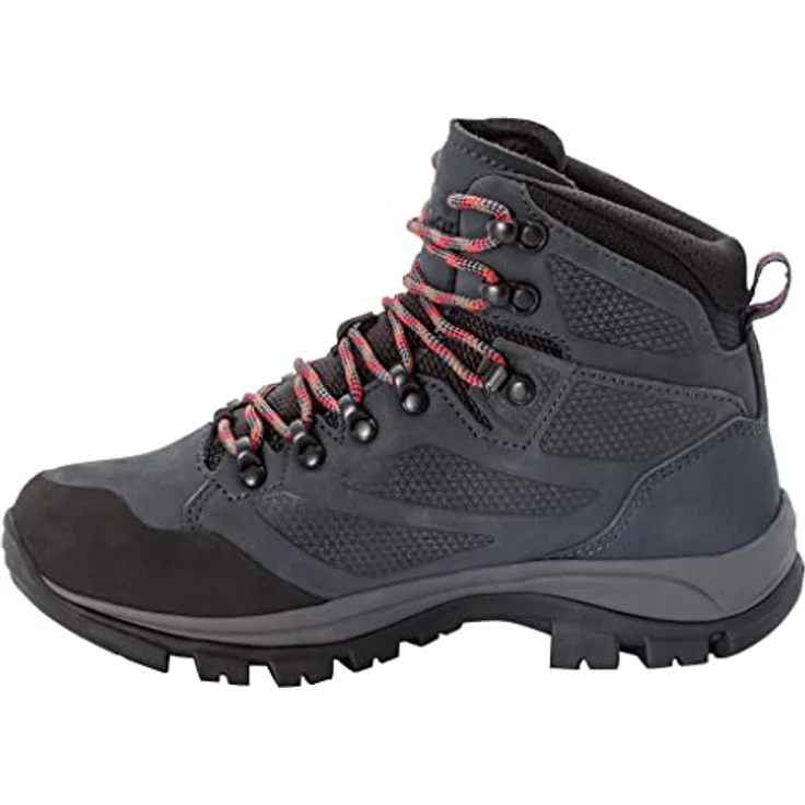 Jack Wolfskin REBELLION TEXAPORE MID W, Trekkingschuh aus robustem Nubukleder, wasserdicht und atmungsaktiv, mit VIBRAM-Außensohle, Schwarz – Bild 2