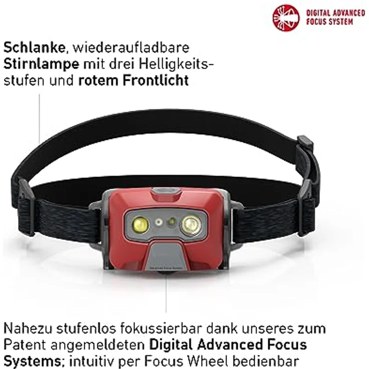 Ledlenser HF6R Core, Aufladbare Stirnlampe mit Digitalfokus, rotem Frontlicht und 800 lm Lichtleistung – Bild 2