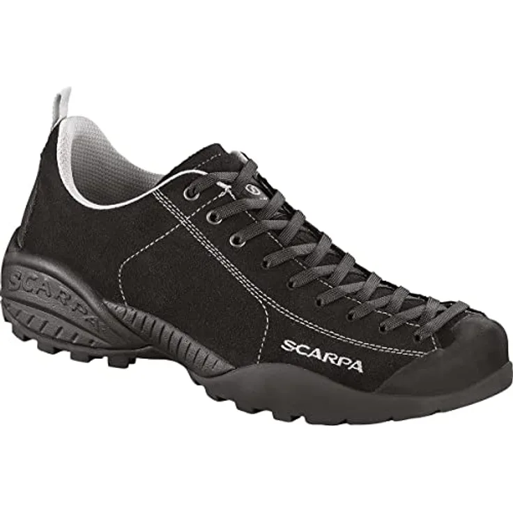 Scarpa Mojito Herren Wanderschuh, wasserabweisendes Suede Leder, schwarz, Größe 41.5