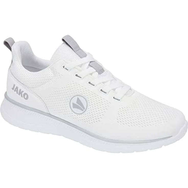 Jako Team Mesh Sneaker, Laufschuhe mit ShockAbsorb EVA-Zwischensohle, atmungsaktivem AirFlow-Mesh und Fast-Dry-Lining, weiß – Bild 1