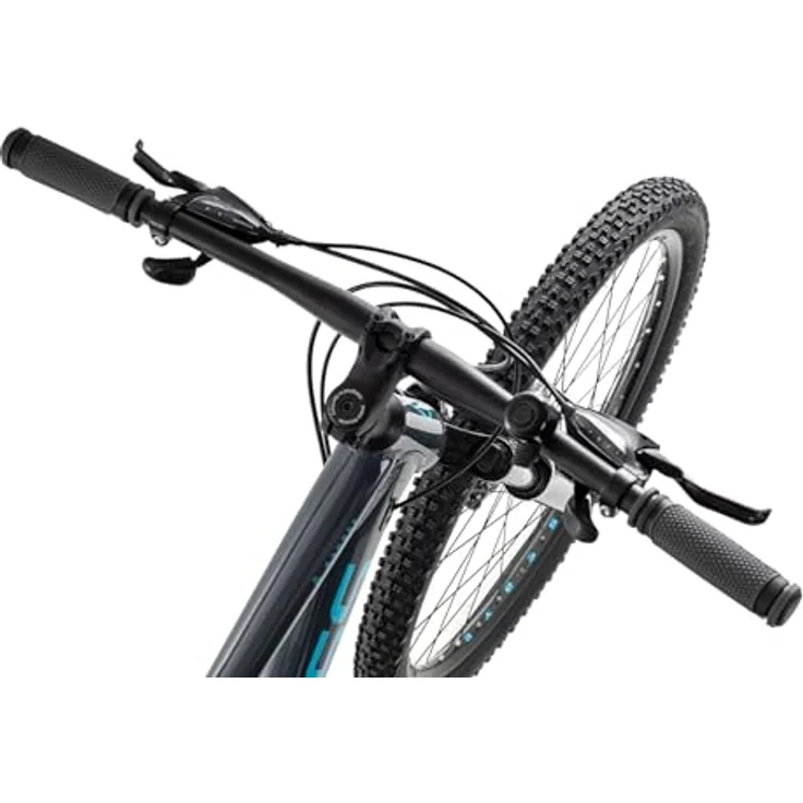 Axess SANDEE 29 Zoll Hardtail Mountainbike für Einsteiger, dunkelgrau, 14-Gang Shimano Schaltung, Tektro Scheibenbremsen, 100 mm Federgabel – Bild 8