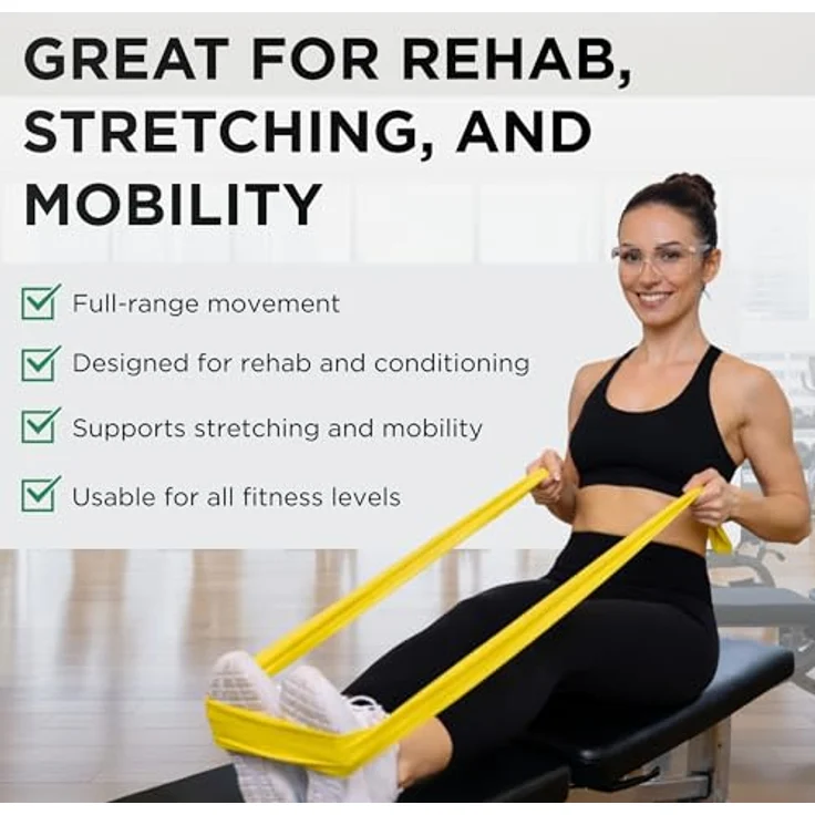 THERABAND Fitnessband Set 1,50m gelb, rot & grün | Gymnastikband aus 100% Naturlatex | Widerstandsband für Ganzkörpertraining | inklusive Übungsanleitung – Bild 5