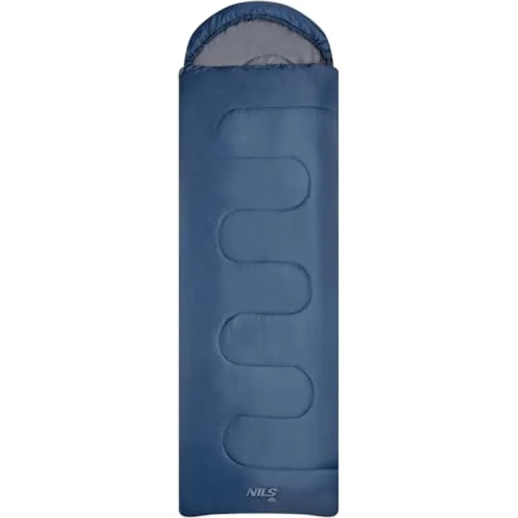 NILS CAMP NC2107 Unisex Schlafsack, Navy-Grey, Komforttemperatur 5-15°C, Reißverschluss, 170T Polyester W/R Cire
