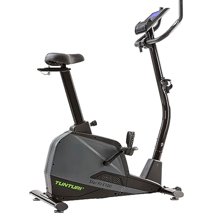Tunturi Heimtrainer Star Fit E100, Ergometer mit 24 Widerstandsstufen, 20 Trainingsprogrammen, Herzfrequenz-Sensoren und 8 kg Rotationsmasse