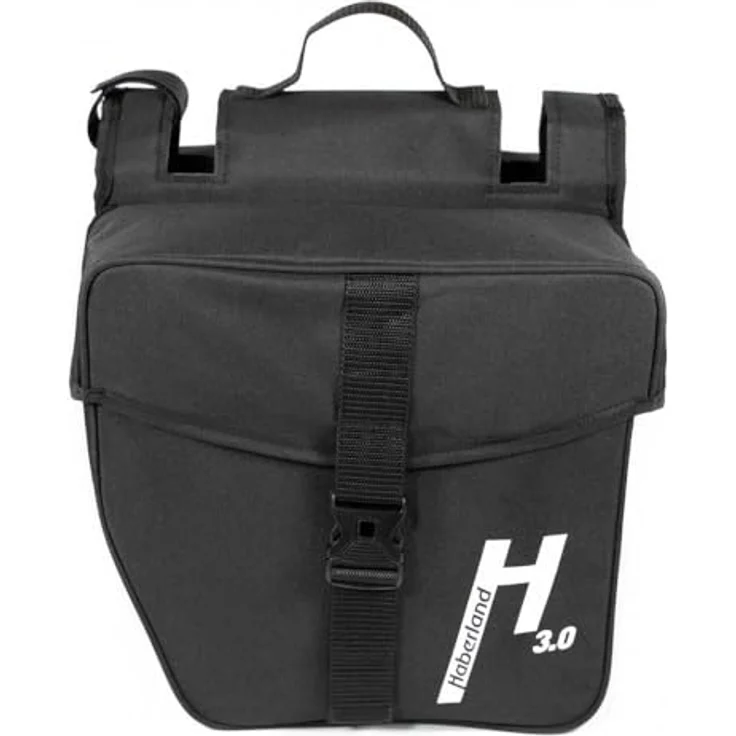 Haberland Gepäckträgertasche Doppeltasche Basic M 3.0, 25 Liter, formstabil mit Klettbandbefestigung und Reflexstreifen – Bild 2