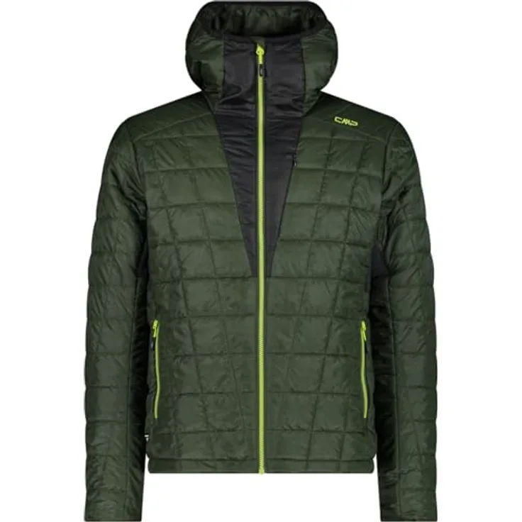 CMP 33Z2987, Isolationsjacke Grün M, aus recyceltem Primaloft® Black, leicht und atmungsaktiv, mit Reißverschluss und Kinnschutz