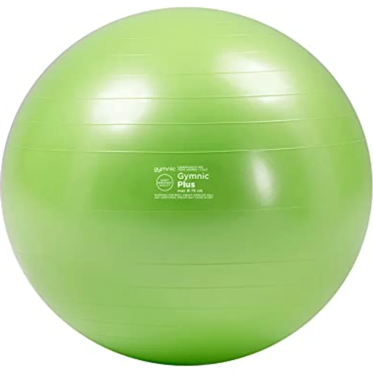 GYMNIC Gymnic Plus 75, platzsicherer Gymnastikball für Reha-Übungen, grün – Bild 1