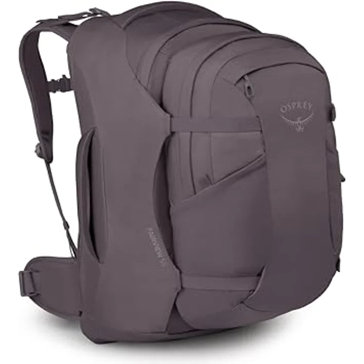 Osprey Fairview 55, leichter Wanderrucksack mit abnehmbarem Tagesrucksack, Purple Garnet – Bild 1