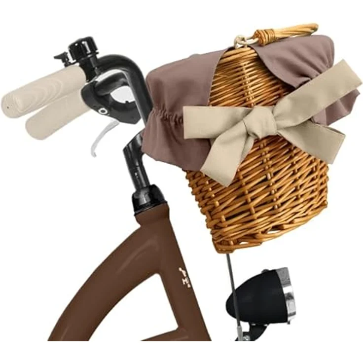 MILORD Damenfahrrad Citybike Komfort, 1-Gang mit Weidenkorb, braun, 26 Zoll, Stahlrahmen, ideal für Pendler und Freizeitfahrten – Bild 5