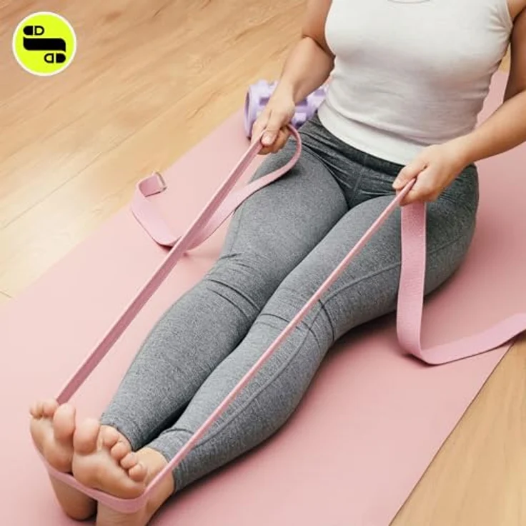 HyperMotion Yogamatte HYP55 YOGA MAT 0.8P, NBR-Schaum, 183x61 cm, 8 mm Komfortstärke, pink mit Tragegurt – Bild 11