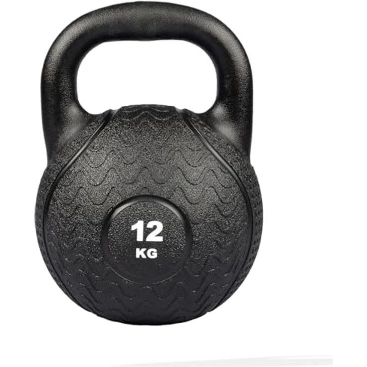 Matchu Sports Kettlebell PRO - 12 KG, unzerstörbar aus hochwertigem Vollgummi, schwarz, 27x20 CM, ideal für Krafttraining und funktionelles Fitness – Bild 1