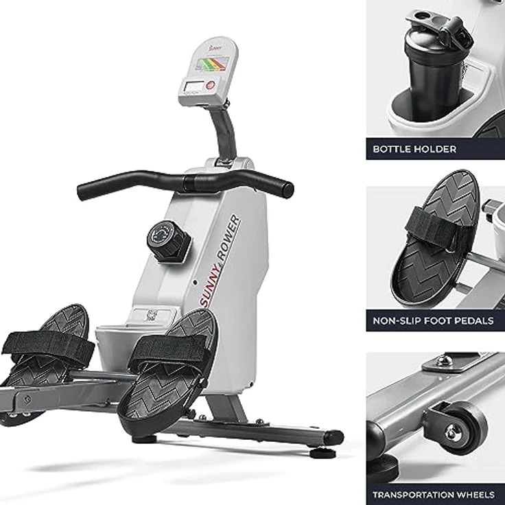 Sunny Health & Fitness SMART Kompaktes faltbares magnetisches Rudergerät mit Bluetooth-Konnektivität – SF-RW521020 – Bild 5