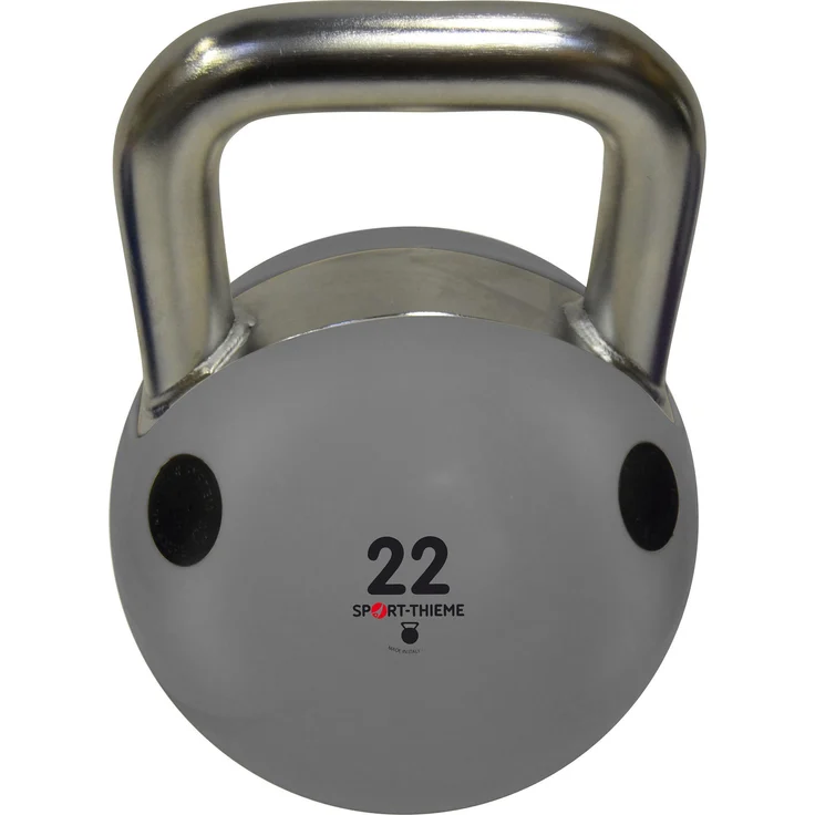 Trial Kettlebell Soft, 22 kg, Grau, aus synthetischem Kautschuk mit Stahlgriff für Indoor-Krafttraining