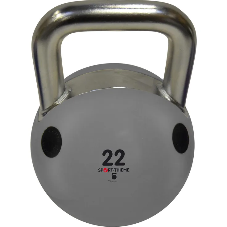 Trial Kettlebell Soft, 22 kg, Grau, aus synthetischem Kautschuk mit Stahlgriff für Indoor-Krafttraining