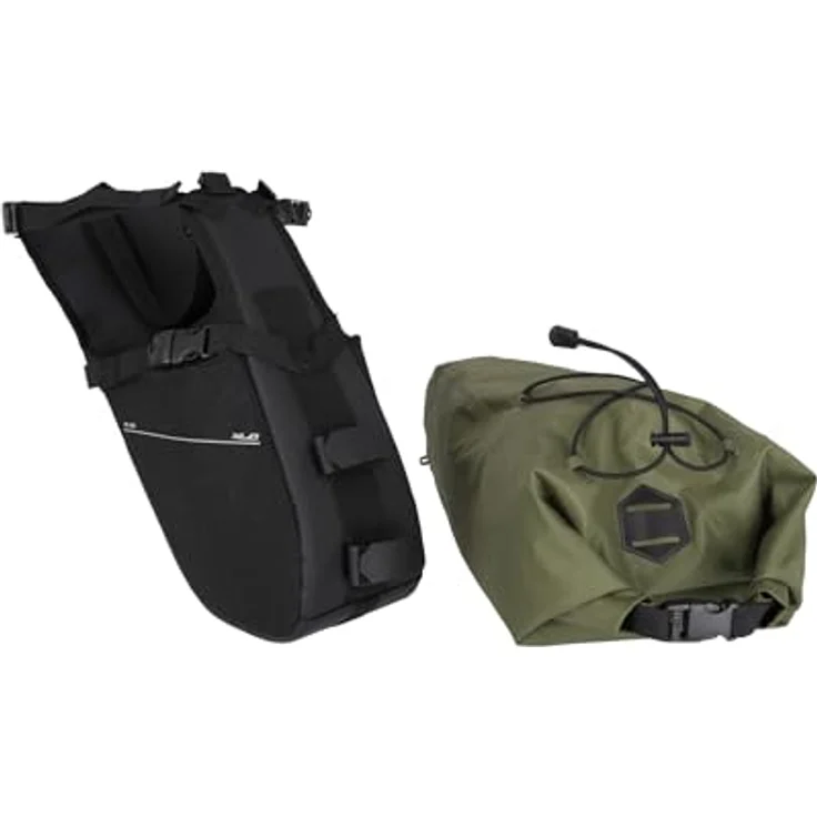XLC BA-G02, wasserdichte Velotasche (15 l, Satteltasche) mit Kompressionsventil und elastischen Gurten für Gravel-Bike-Bikepacking – Bild 6