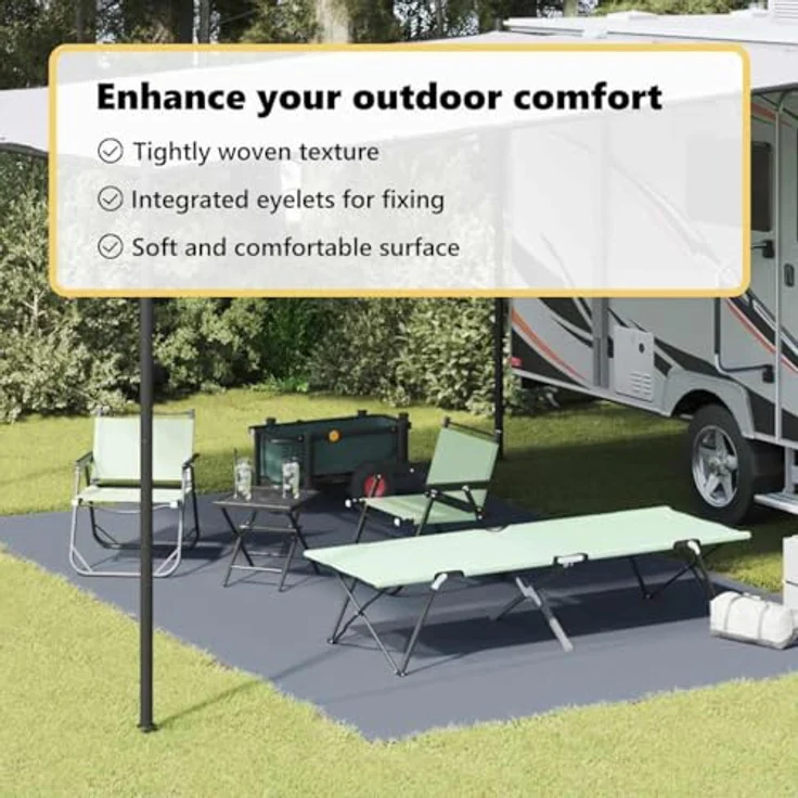 vidaXL Zeltteppich Blau und Grau, 500 x 300 cm, wetterfestes Polyethylen für Outdoor-Aktivitäten – Bild 5