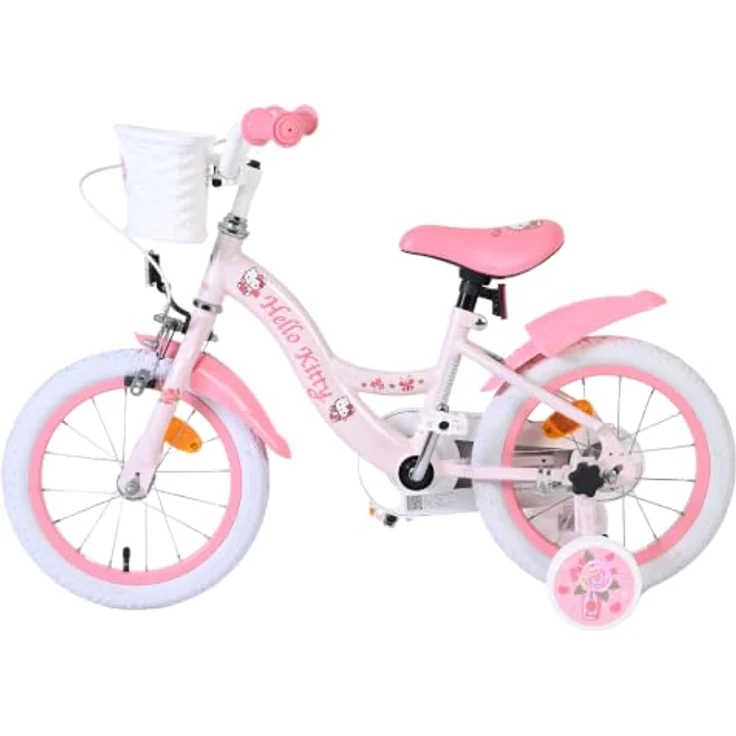 Volare Hello Kitty Kinderfahrrad 14 Zoll Rosa, abnehmbare Stützräder, Handbremse, Rücktrittbremse, geschlossener Kettenschutz, Korb – Bild 14