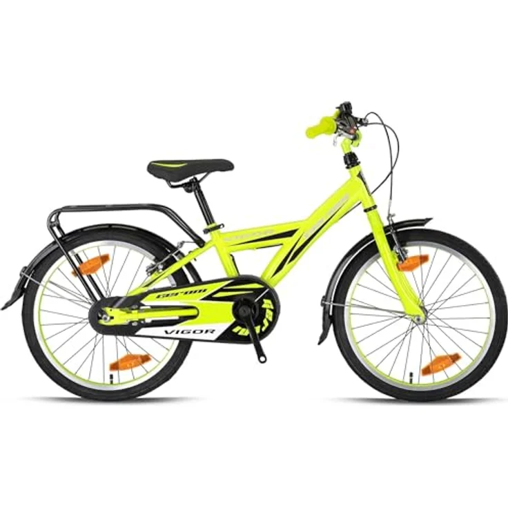 Rezzak 20 Zoll Jungen Fahrrad Gelb mit Reflektoren Schutzblech V-Bremse und Rücktrittbremse Alter ab 7 Jahre NEU-080 - Preisvergleich – Bild 1