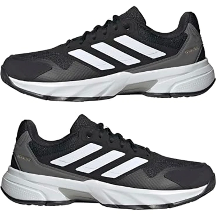 adidas Courtjam Control 3 Tennisschuhe, Core Black/Cloud White/Grey, EU 46, atmungsaktiv, abriebfest, leichte Dämpfung – Bild 8