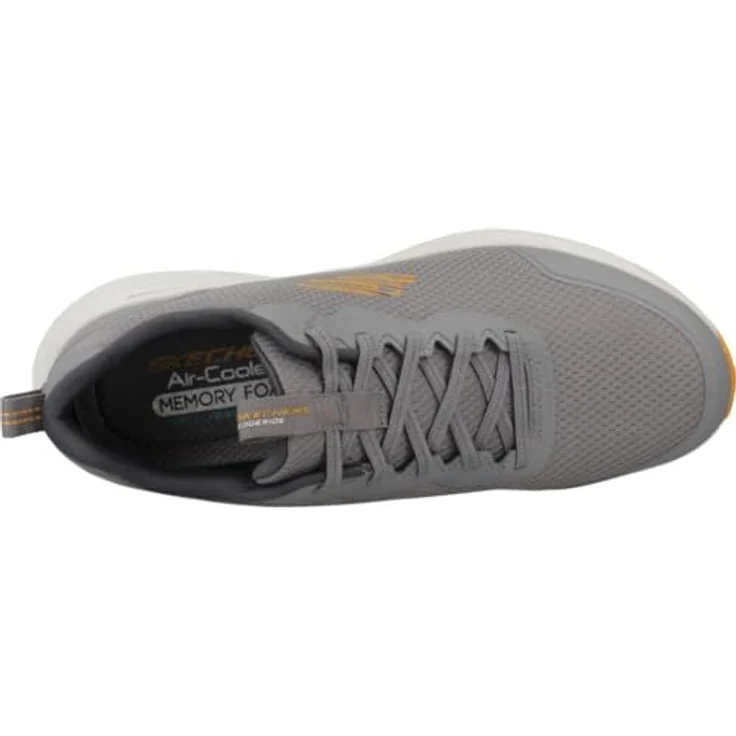 Skechers EDGERIDE - REKZE Herren-Sneaker, Laufschuhe in Grau-Orange-Weiß, EU Größe 40, Mesh-Obermaterial, Schnürverschluss – Bild 7