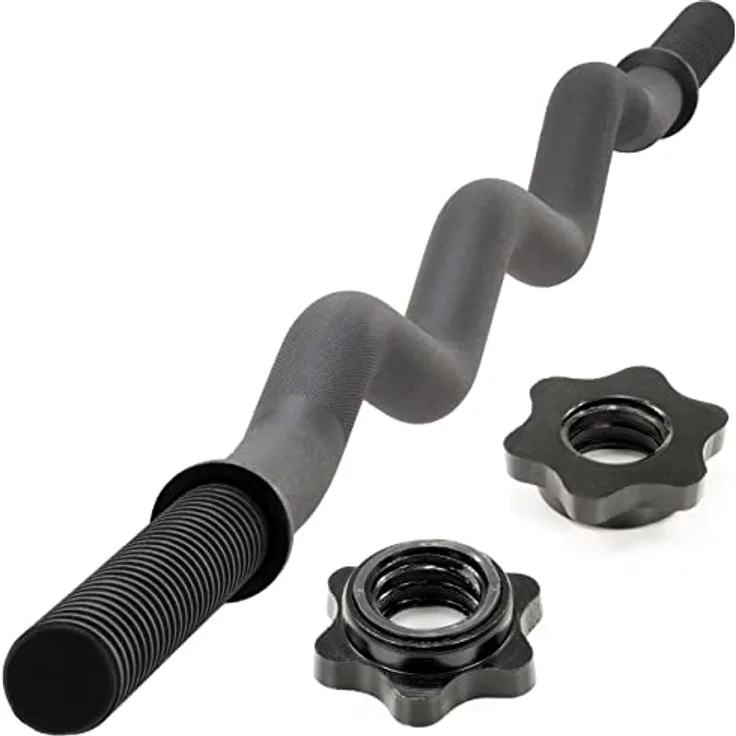 MAXXIVA Curlstange 120 cm Krafttraining Zugstange schwarz Sternverschluss Workout Bodybuilding Fitness-Zubehör Gewichtheben